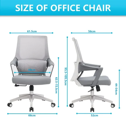 Large Lumbar Support Modern Executive Office Mesh Chair, White Dubai, Sharjha and Abu Dhabi