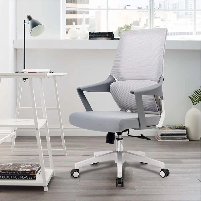 Large Lumbar Support Modern Executive Office Mesh Chair, White Dubai, Sharjha and Abu Dhabi
