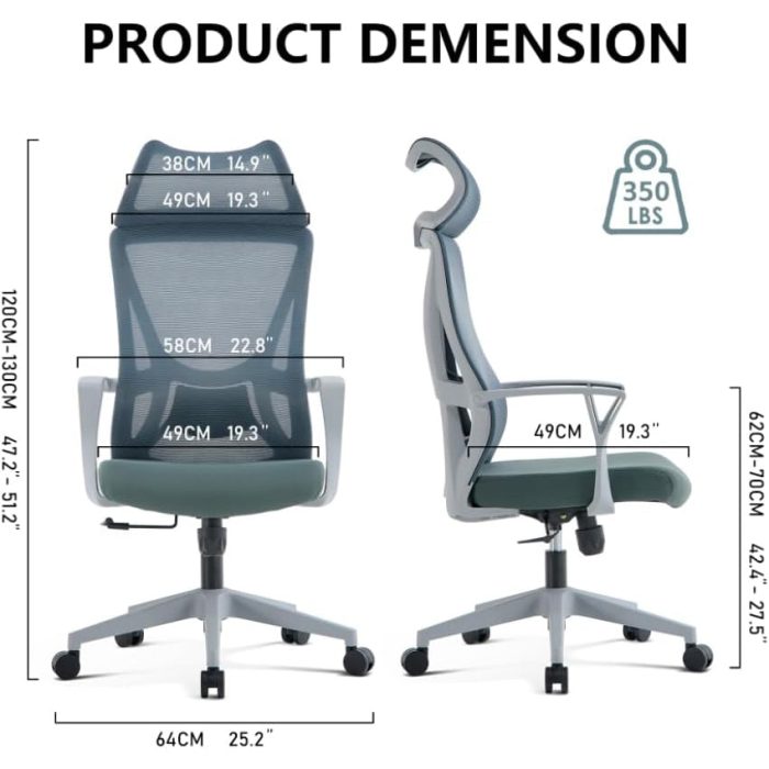 Office Chair with Headrest Lumbar Support Armrest Dubai Sharjah Abu Dhabi