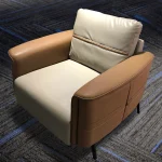 36.6 inch PU Leather Sofa with Back Cushions and Rounded Arms Dubai, Sharjha and Abu Dhabi