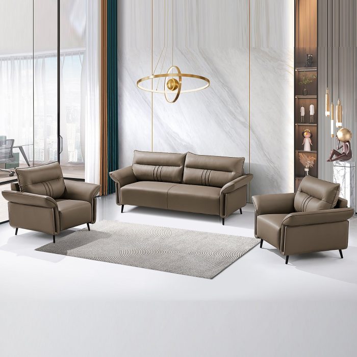 80.7 inch PU Leather Sofa Set Brown(Without Coffee Table) Dubai, Sharjha and Abu Dhabi