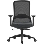 Office Chair with Lumbar Support 3D Armrest, Black