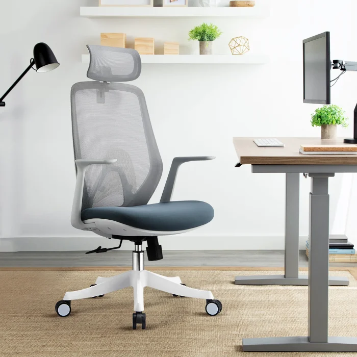 Ergonomic Office Chair with Adjustable Headrest Lumbar Support