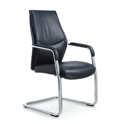 Faux Leather Visitors Chair with Padded Arms&Sled Base Dubai, Sharjha and Abu Dhabi