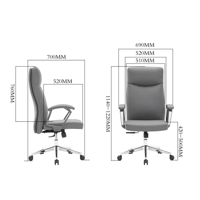 High-Back Leather Executive Swivel Office Chair with Padded Arms Dubai, Sharjha and Abu Dhabi