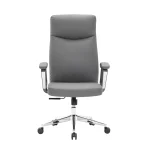 High-Back Leather Executive Swivel Office Chair with Padded Arms