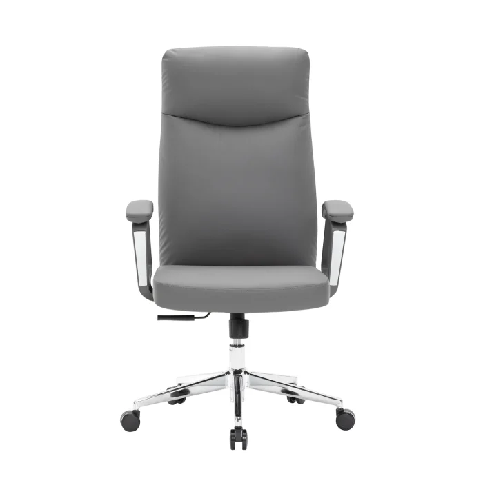 High-Back Leather Executive Swivel Office Chair with Padded Arms