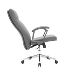 High-Back Leather Executive Swivel Office Chair with Padded Arms