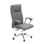 High-Back Leather Executive Swivel Office Chair with Padded Arms