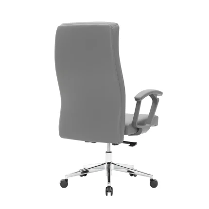 High-Back Leather Executive Swivel Office Chair with Padded Arms