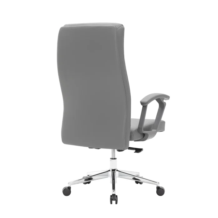 High-Back Leather Executive Swivel Office Chair with Padded Arms