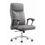 High-Back Leather Executive Swivel Office Chair with Padded Arms