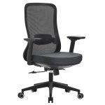 Office Chair with Lumbar Support 3D Armrest, Black