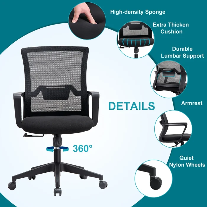 Sliding Base Black Mesh Task Chair Dubai, Sharjha and Abu Dhabi