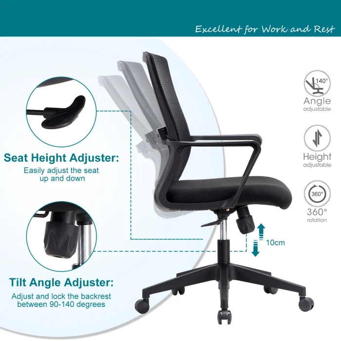 Sliding Base Black Mesh Task Chair Dubai, Sharjha and Abu Dhabi