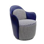 Furniture 360° Degree Rotating Blue Premium Leather & Fabric Swivel Chair Dubai, Sharjha and Abu Dhabi