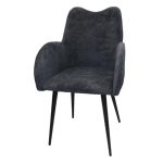 Furniture Modern Polyester Fabric Dining Chair with Coated Steel Leg Grey Dubai, Sharjha and Abu Dhabi