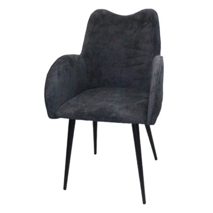 Furniture Modern Polyester Fabric Dining Chair with Coated Steel Leg Grey Dubai, Sharjha and Abu Dhabi