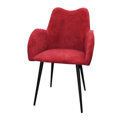 Furniture Modern Polyester Fabric Dining Chair with Coated Steel Leg Wine Red Dubai, Sharjha and Abu Dhabi