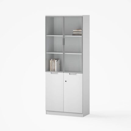 Glass Door Cabinet Book Shelf (AF-D305-WT) dubai sharjah abu dhabi