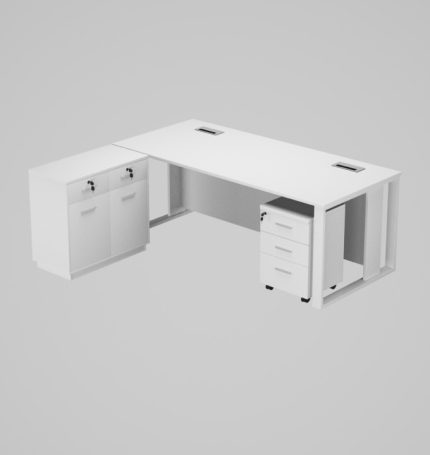 Office Table with Side Table + Pedestal Drawer dubai sharjah abu dhabi