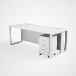 Office Table with Metal Leg MTL 140 WT dubai sharjah abu dhabi