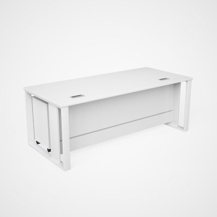 Office Table with Metal Leg - Model MTL-160-WT+PD dubai sharjah abu dhabi