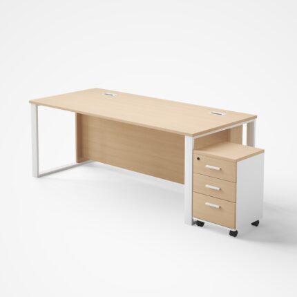 Office Table with Metal Leg (MTL-180-OAK) dubai sharjah abu dhabi