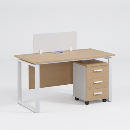 Workstation 1-Person With Pedestal Drawers (WS-1P-OAK) dubai sharjah abu dhabi