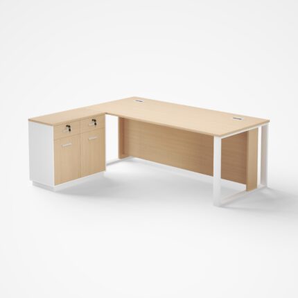 Office Table with Side Table (MTL-140L-160L-180L-200L-OAK) dubai sharjah abu dhabi